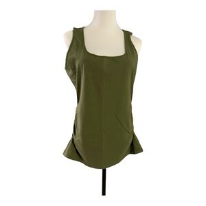 VENUS Army Green Ruched Tank Top